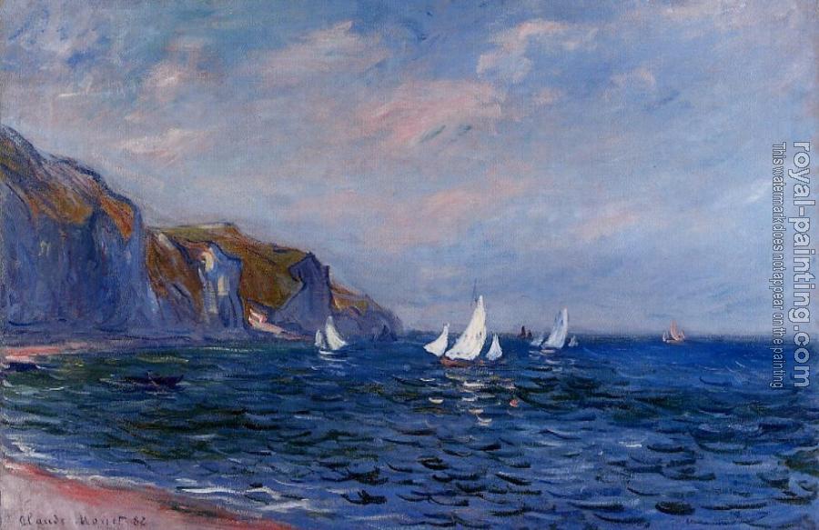Claude Oscar Monet : Cliffs and Sailboats at Pourville